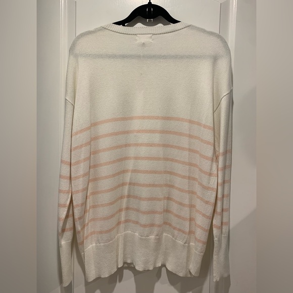 Caslon White and Pink Striped Sweater size M - Picture 3 of 4